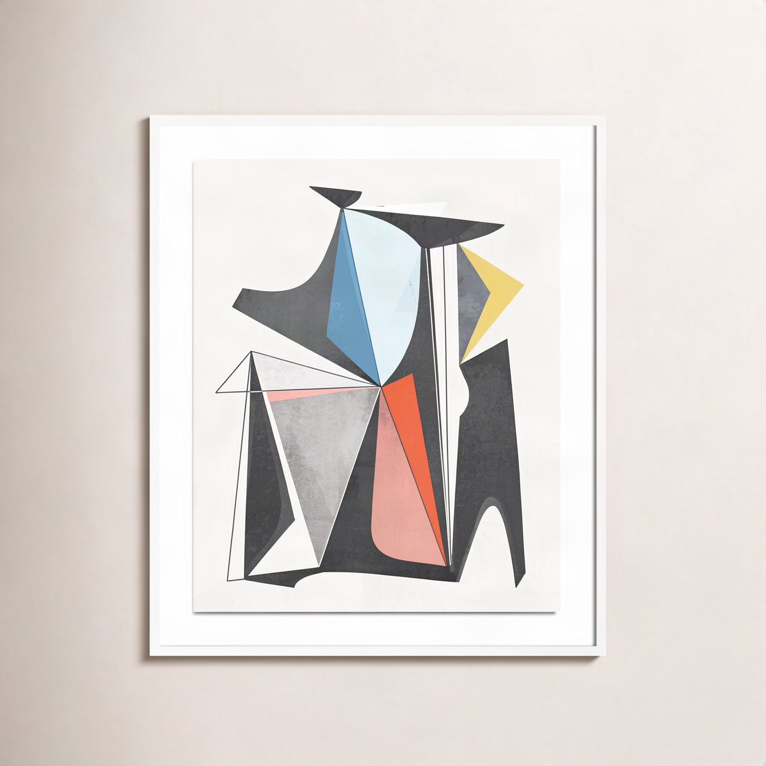 Bangbouh Studio " M7V2 " Print, 40" H x 33" W x 2.5" D, White