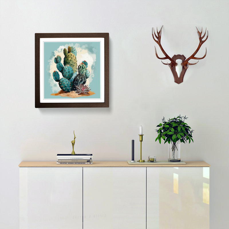 Single Picture Frame Print on Wood, Walnut
