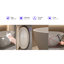 Baignoire autoportante de 55 po faite de pierre de résine de surface solide, de teinte beige, avec trop-plein et bonde escamotable, conception perméable et spacieuse pour baigneur, forme ergonomique, polie à la main, facile