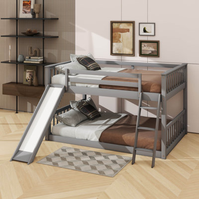 Lit double superposé double avec glissière transformable et échelle d'escalade