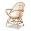 Chaise d'appoint bohémienne en rotin naturel - entièrement assemblée