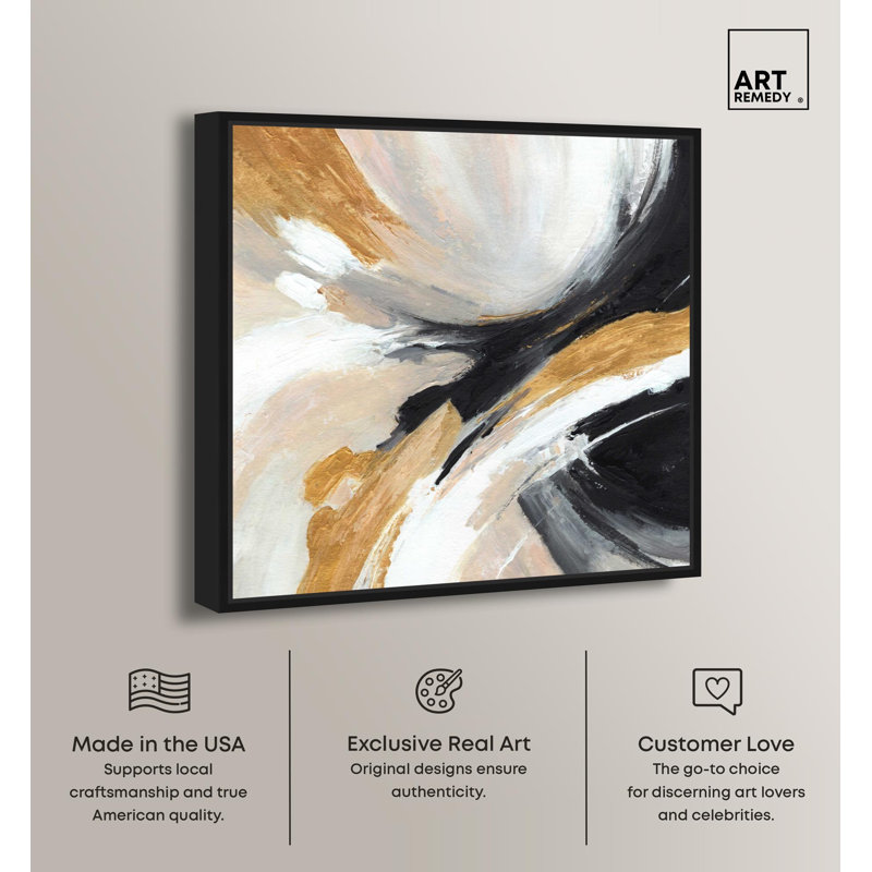 Goldstream - Ira Colmeva Canvas Print Boho Wall Art by Art Remedy, Black Frame, 12 x 12, Black Frame, 13"H x 13"W