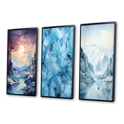 " Glacier Frozen Majesty Patchwork " 3 - Pieces