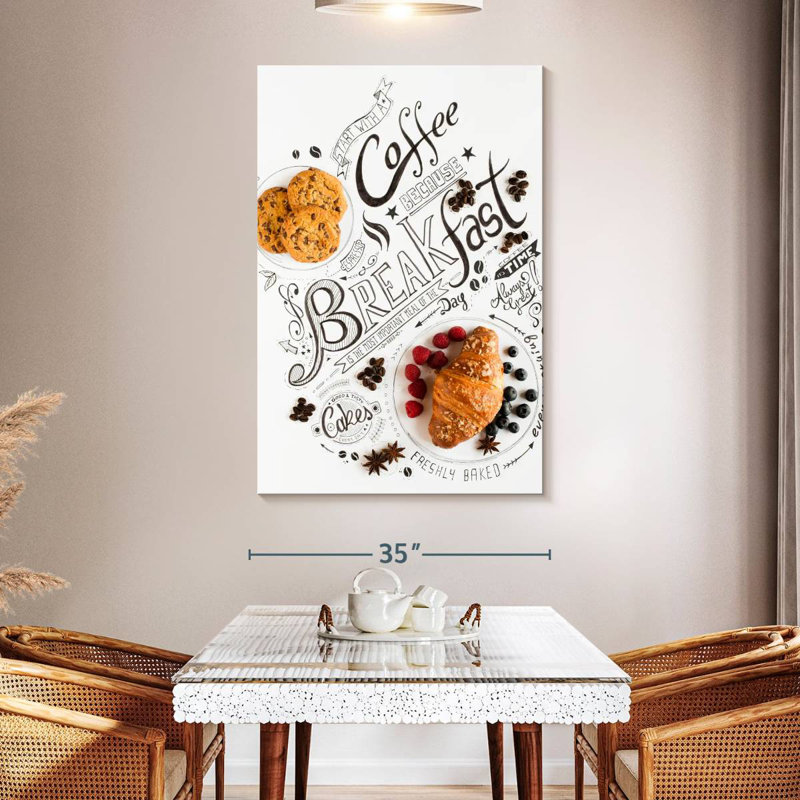 Yarlin Breakfast Typography Pastries, 51" H x 34" W