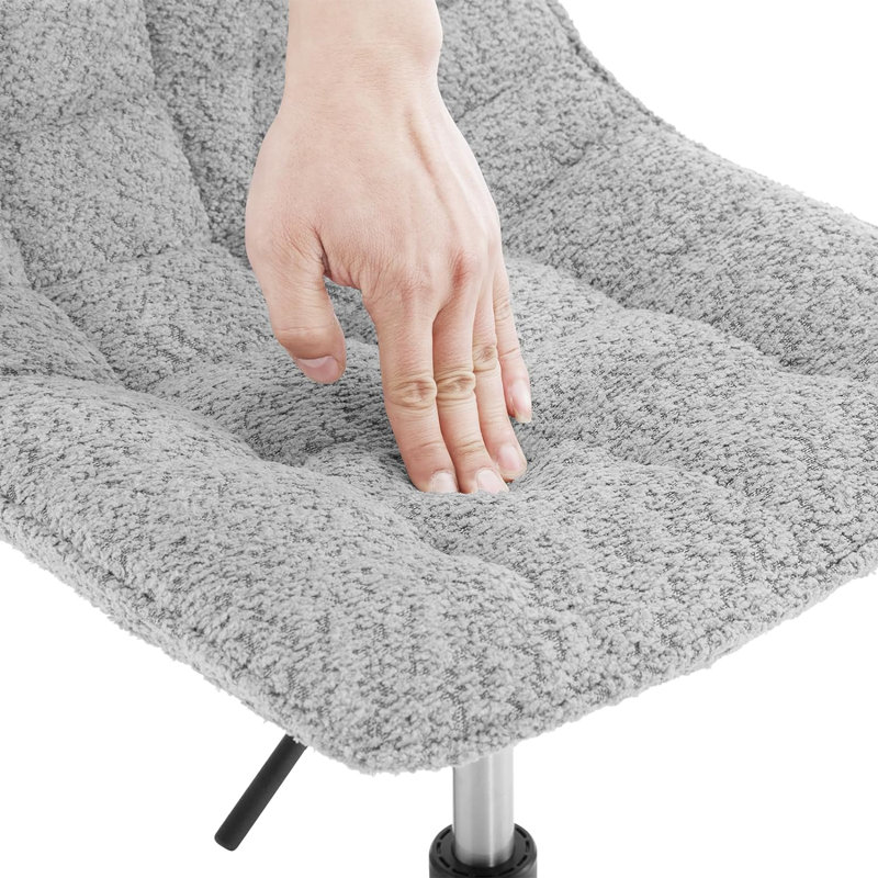 Nikeea Swivel Upholstered Adjustable Height Counter Stool, Grey