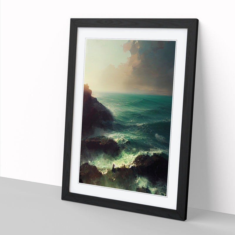 Seascape Realism Vol.3 - Single Picture Frame Print, Black, 64cm H x 46cm W x 2cm D