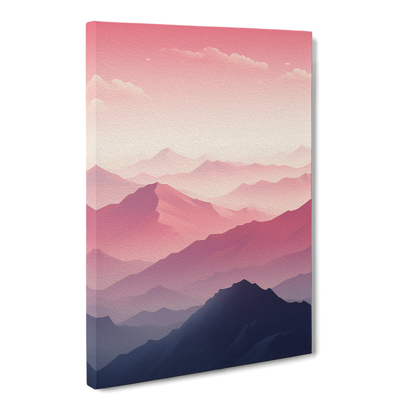 Japanese Mountains Minimalism - Art Prints - Wrapped Canvas, 60cm H x 40cm W x 3cm D