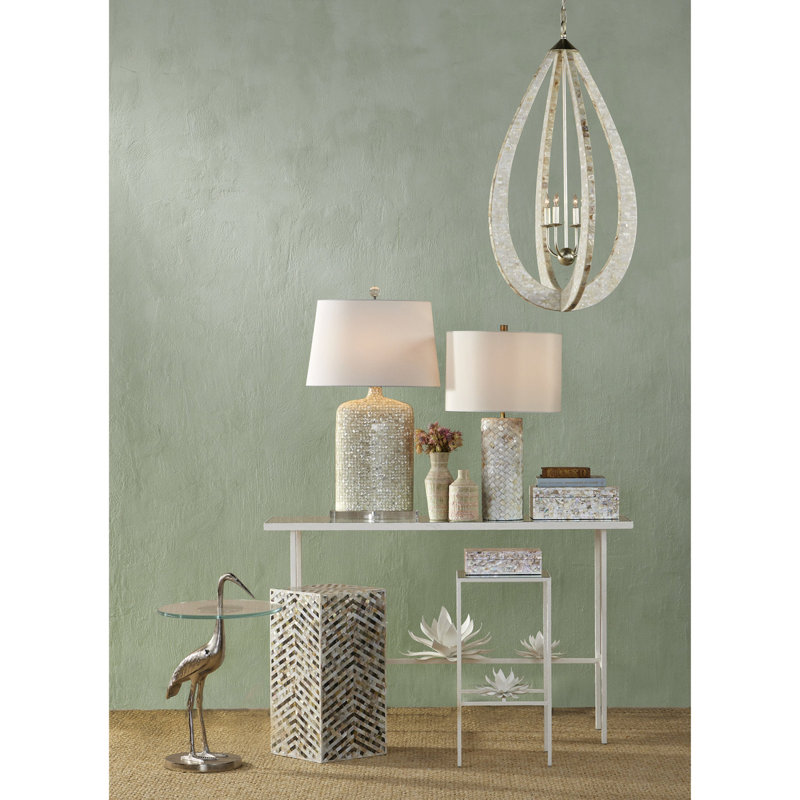 Crane Glass End Table, Nickel
