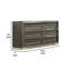 Commode large 6 tiroirs Levi, bois massif gris foncé, rangement pour chambre