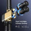 Black Bathroom Exposed Shower Mixer Twin Head Large Bar Set Rain Shower System