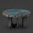Round Oxidized Hammered Copper Dining Table | Wrought Iron Base, Nail Heads