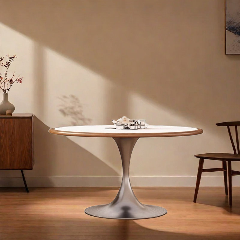 Table de salle à manger Sorayah, H 29,52 po x L 51,18 po x l 51,18 po, Brun / Blanc, Gris