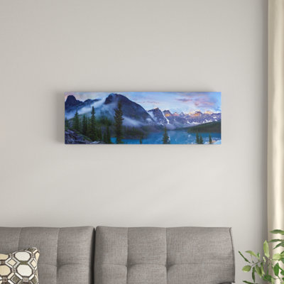 " Panoramic View Of Wenkchemna Peaks And Moraine Lake, Valley Of Ten Peaks, Banff National Park, Alberta, Canada " Color Photography
