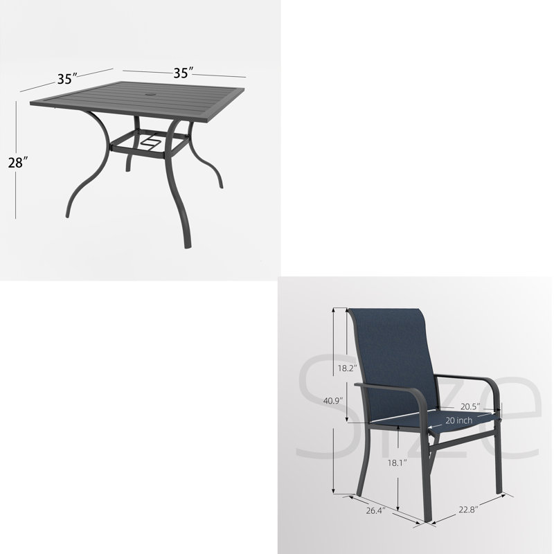 Ensemble de table de salle à manger pour 4 personnes, Blue