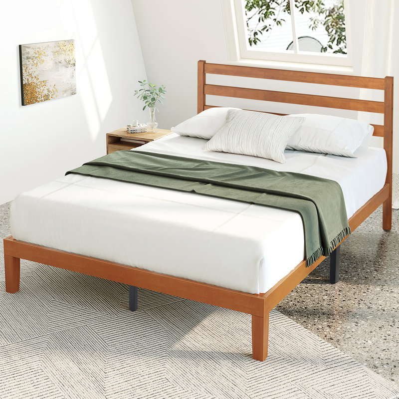 Solid Wood Low Profile Platform Bed, King