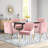 Velvet Upholstered Side Chair  With Gold Legs-1385147598