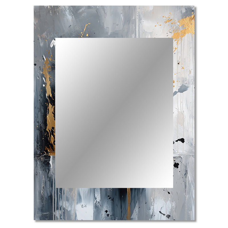 Or guépard doré, appel rapide accentué avec gris III - miroir décoratif de guépard, miroir mural moderne, impression d'art en métal