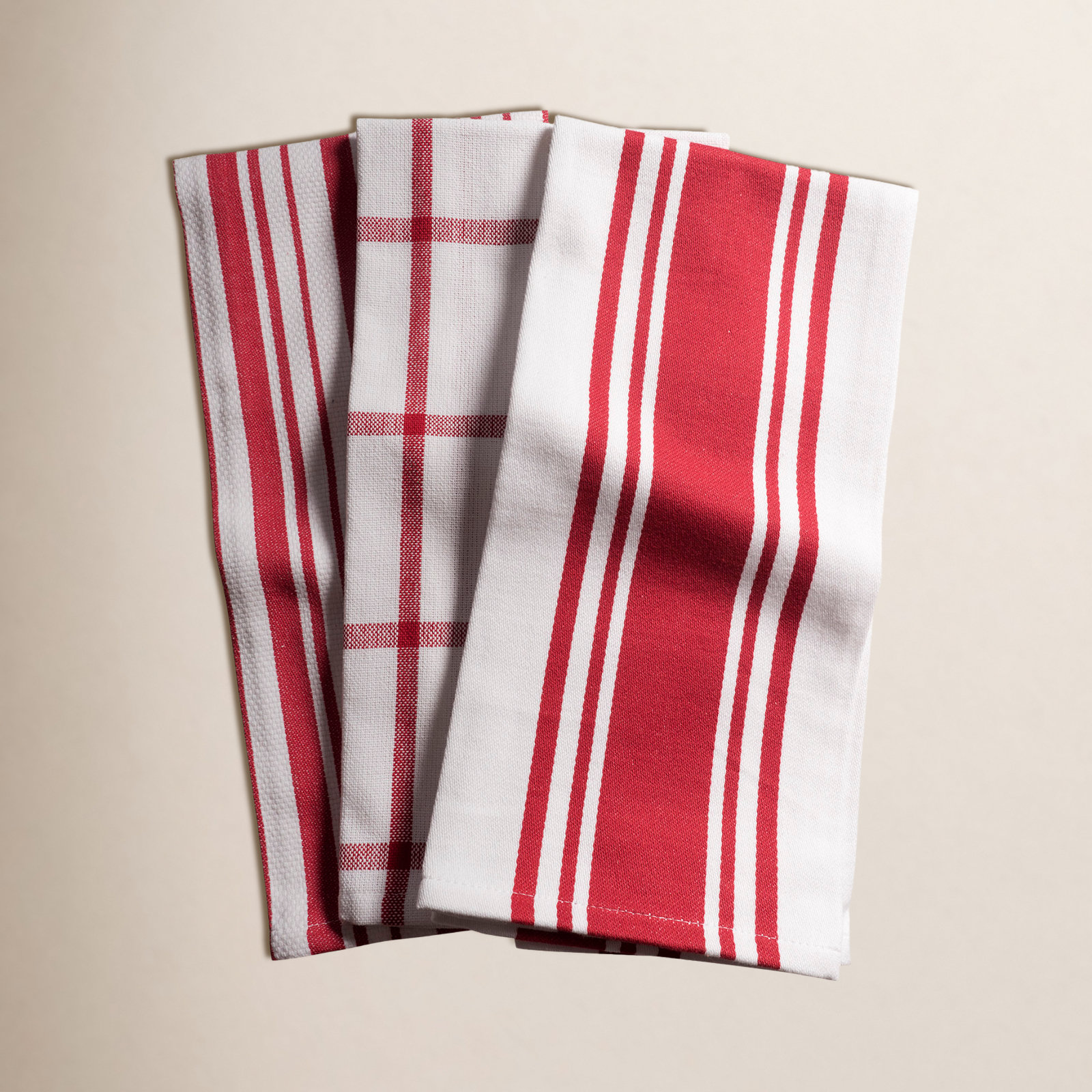 Geometric Kitchen Linen Set, Cherry