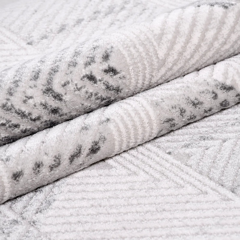 Cotton Abstract Indoor Rug, Rectangle 6'7" x 11'6"