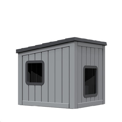 Sloped‑Roof Pet House, Antarctic Gray & Black