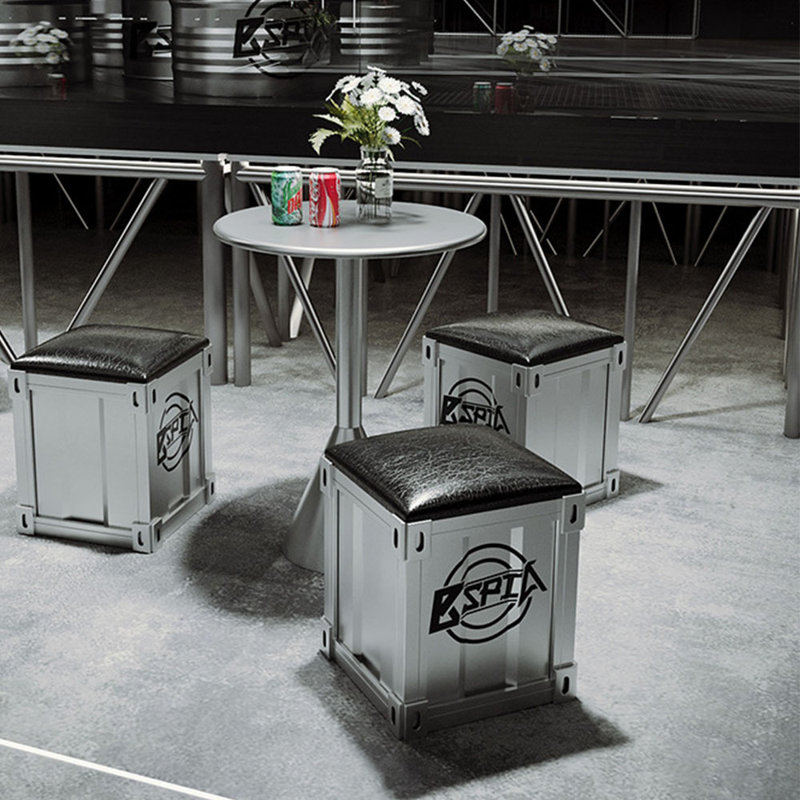 Ensemble de salle à manger Loresz, 5 Pieces: Table, 4 Chairs, Bleu, H 29,53 po x l 19,69 po x P 19,69 po