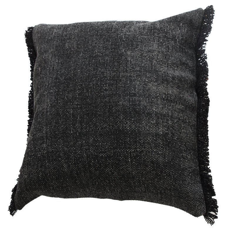 Housse et insert de coussin carré 100% coton , Noir de jais