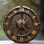 Horloge murale 10 po en MDF rond avec mouvement à quartz silencieux et crochet sans perceuse (piles AA non incluses)