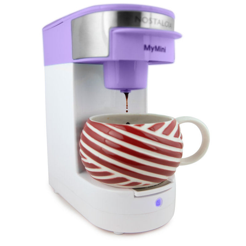 Cafetière individuelle Nostalgia Mymini, lavande, Mauve/blanc