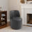 Upholstered Modern Black Faux Leather Accent Chair-1228580078