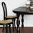 Black Half-circle Solid Wood Dining Table-1405525021