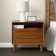 Aviannah Midcentury Modern 2 - Drawer Nightstand with Built-In Charging Station and Rubber Wood Legs and Open Shelf