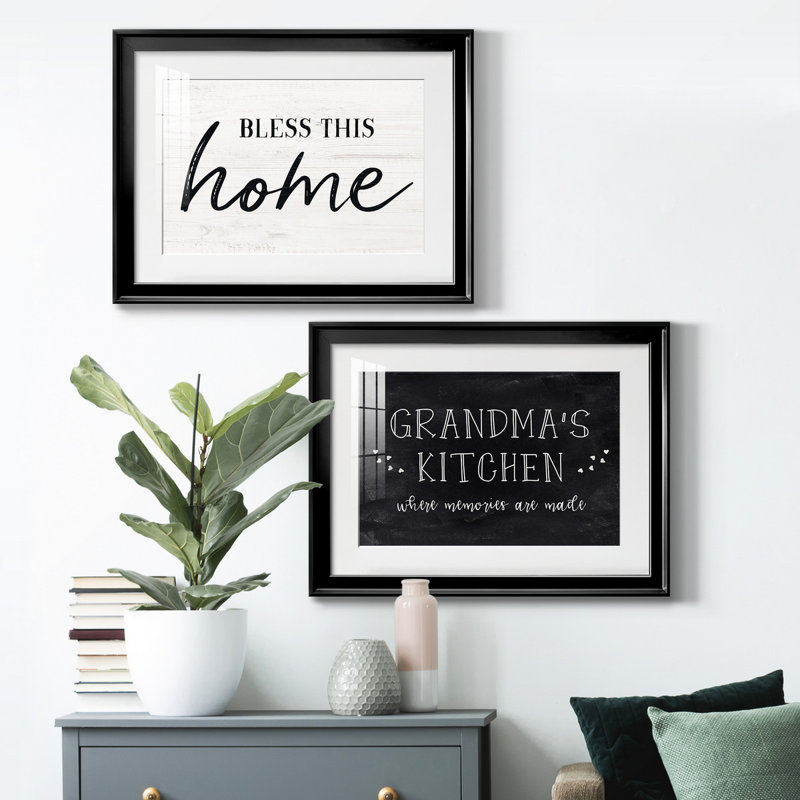 Bless This Home - ensemble de 2 reproductions de cadres photo, H 24,5 po x l 37 po x P 1 po, Cadre noir