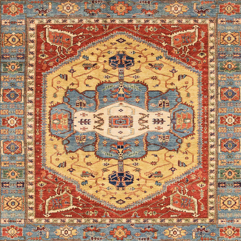 Abstract Indoor Rug, Square 4'
