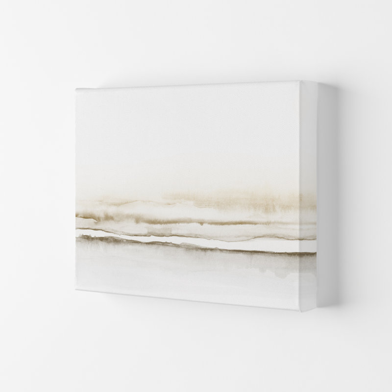 Minimal Watercolour Landscape II - Sepia - Print, 84 cm H x 59.4 cm W x 4 cm D, Wrapped Canvas