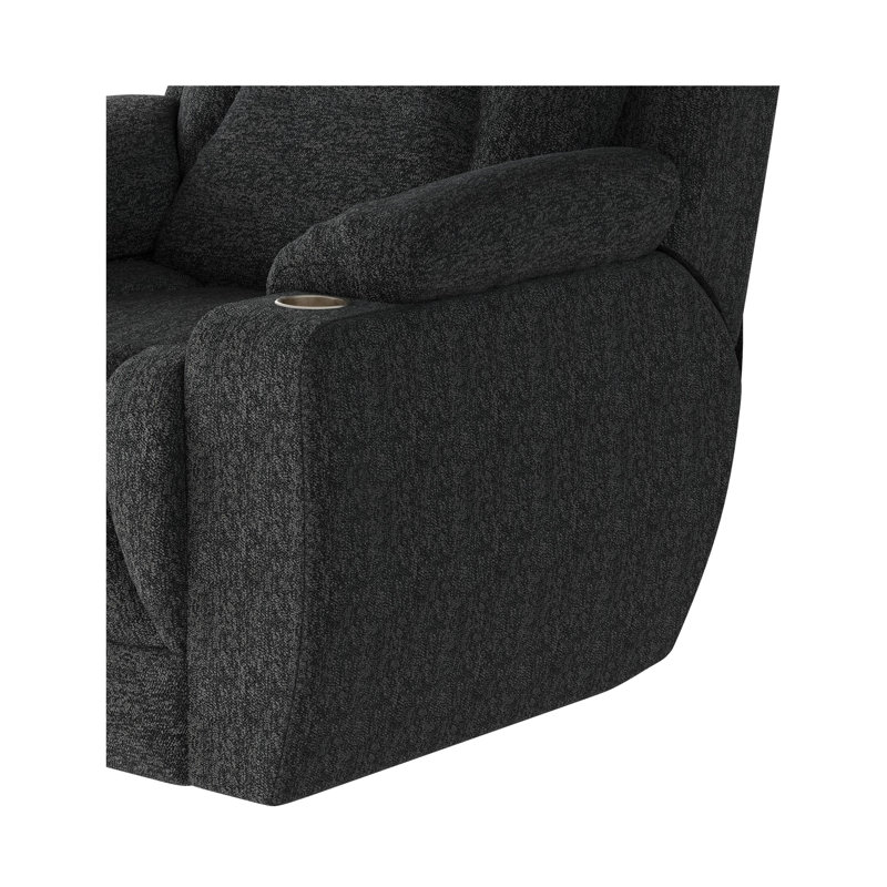 Fauteuil inclinable près du mur pour homme, Mélange de polyester, Noir