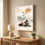 «Vibrant Monstera Leaves», impression sur toile orange et verte