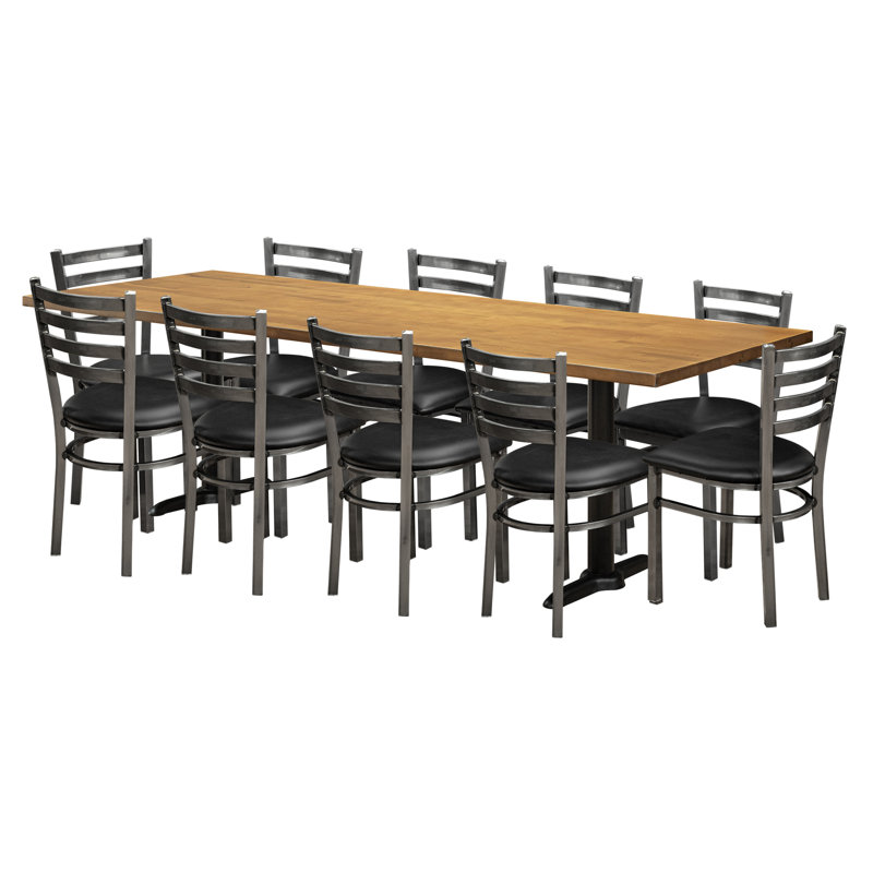 Table rectangulaire L 96 po x l 36 po Phoebe, Naturel, Gris
