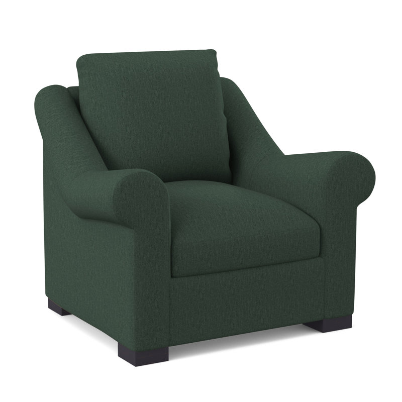 Canyon Sunbrella® and Boucle Armchair, Libby Linen, Vintage Ebony