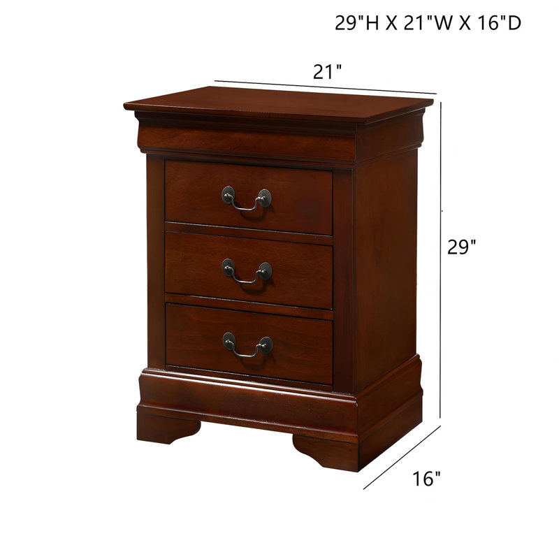Elegant Wood Nightstand, Cherry