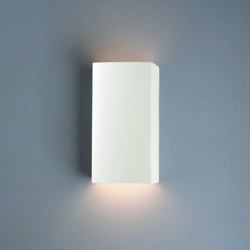 1 - Light Flush Mounted Sconce, 13.5" H x 7.25" W x 6.5" D, Incandescent, Bisque