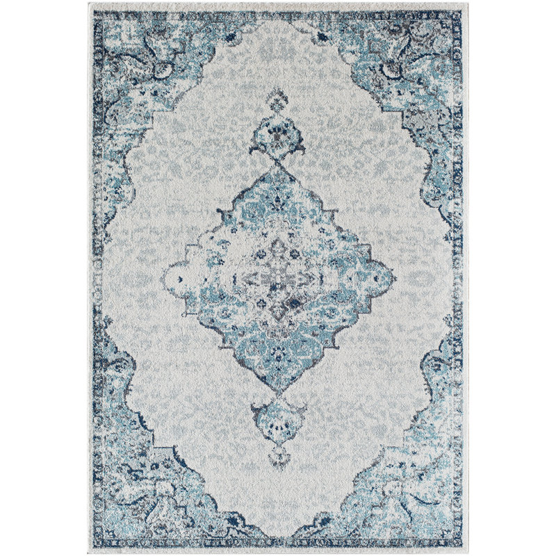 Hailey Vintage Bluebonnet Area Rug, Rectangle 2'6" x 4'