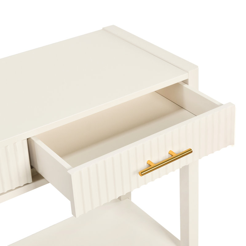 Ustyle Entryway Console With Metal Handles And Vertical Stripe Look Table Drawers Versatile Functionality