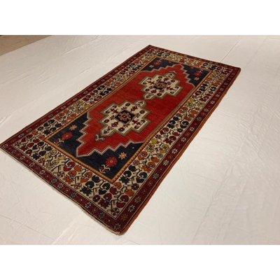 Tapis turc rétro fait à la main 4 x 7
