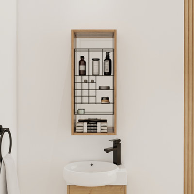 12'' Wall Mounted Storage Cabinet,Bathroom Mirror Cabinet With Storage,Plywood(MC223FIMO)