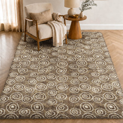 Tapis Dream Shag ADS728 à cercles, lavable à la machine de qualité supérieure