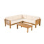 Kyree Outdoor 4-Pieces Acacia Wood Conversation Set With Cushions