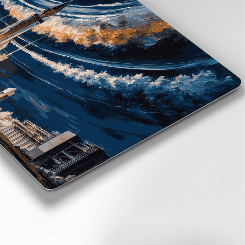 Space Space race historique images, art mural gris en métal, H 144 po x l 216 po x P 0,05 po