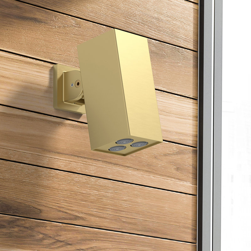 Adjustable Shower Head 1.8 GPM GPM with Self-Cleaning, Brushed Gold, Square, Rain