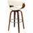 Solid Swivel Bar Stool With Walnut Base And Design Features Elegant Back Support Footrest Pad