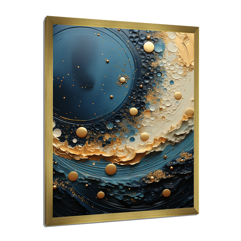 Jaislyn Space Moonlight Mirage sur toile, H 20 po x l 12 po x P 1 po, Encadrement doré